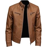 KUZMAIR Men's Faux Leather Jacket for Fall/Winter,Men PU Jacket, Outwear coat,Motorcycle jacket