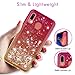 HATOSHI for Samsung Galaxy A20 Case, A30 Case with Screen Protector Tempered Glass [2 Pack], Floating Glitter Quicksand Sparkle Bling Clear Cute Phone Cover for Galaxy A20/A30 (Pink/Gold)