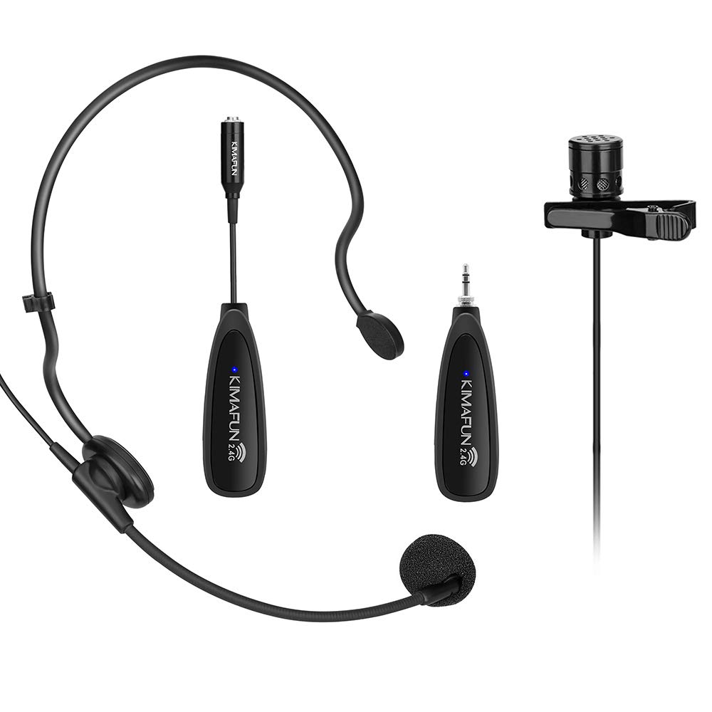 Photo 1 of KIMAFUN Wireless Microphone System, 2.4G Wireless Microphone Transmitter/Receiver Set with Headset/Lavalier Lapel Mics, Ideal for Teaching, Weddings,Presentations,School Play,G102