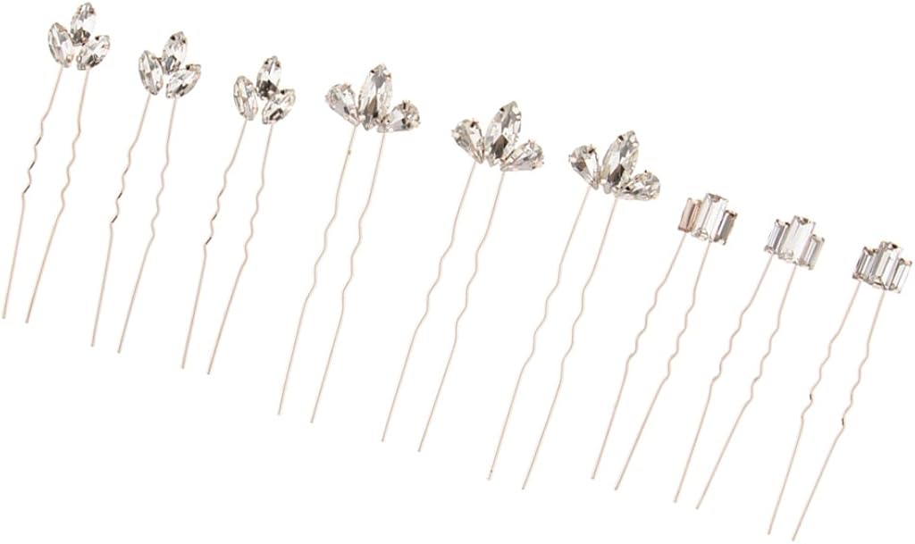 Homyl Rhinestone Flower Crystal Hair Pin Wedding Bridal Jewellery