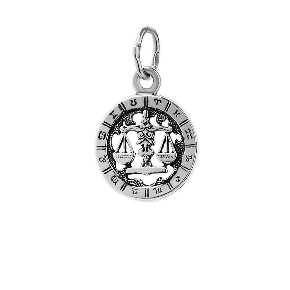 NKlaus 925 Sterling Silver Pendant Horoscope Zodiac Sign Libra 6323