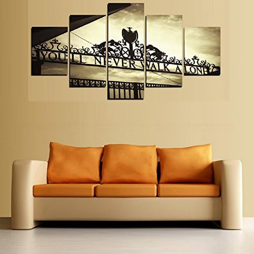 ESGLS Wall Art 5 Piece Canvas YNWA Paintings Liverpool FC Club Store Pictuers Home Decor for Living Room (Artwork-9, 12X20X2/12X28X2/12X32 inch)