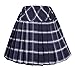Urban CoCo Women's Elastic Waist Tartan Pleated School Skirt (Large, series 8 navy blue)