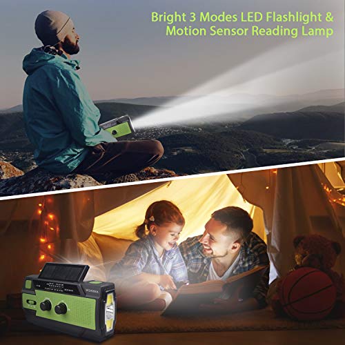 NOAA Weather Radio AM/FM/WB, 2020 Newest Solar Hand Crank Emergency