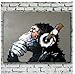 Libaoge Modern Gorilla Monkey Music Oil Painting Wall Painting Canvas Painting Home Decor Oil on Canvas 33x33 inches