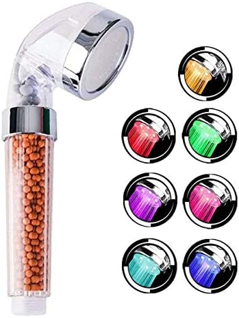 CNASA LED Shower Head 7 Color Changing Lights Handheld Shower High-Pressure Bathroom Spa Handheld Shower Head