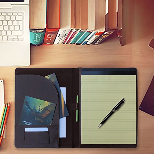 Professional Business Padfolio/Resume Portfolio Folder with Letter Size Writing Pad, Premium Leather Look and Feel - Thumbnail 3