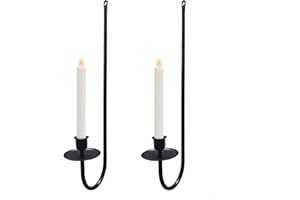 ZDZQFC Metal Wall Candle Sconce Holder Set of 2 Wall Mount Candle Holders Modern Wall Candle Sconces Hanging for Living Room Farmhouse Fireplace Wedding 16.5"×5"×3" (Black)