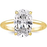 Effinny 3.5 Carat Elongated Oval Cut Engagement Ring for Women,925 Sterling Silver Solitaire Promise Ring