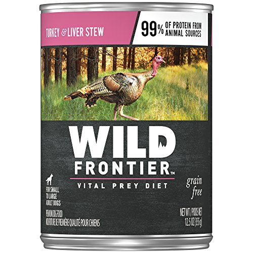 Nutro WILD FRONTIER Grain Free Adult Canned Wet Dog Food Chunks in Gravy Large Bird Recipe Turkey Stew With Nutrient Rich Liver, (12) 12.5 oz. Cans
