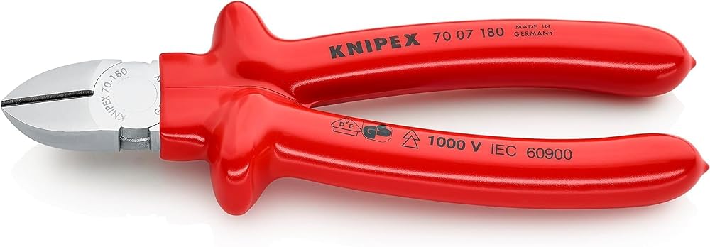 KNIPEX Diagonal Cutter Chrome-Plated 180 mm VDE 70 07 180
