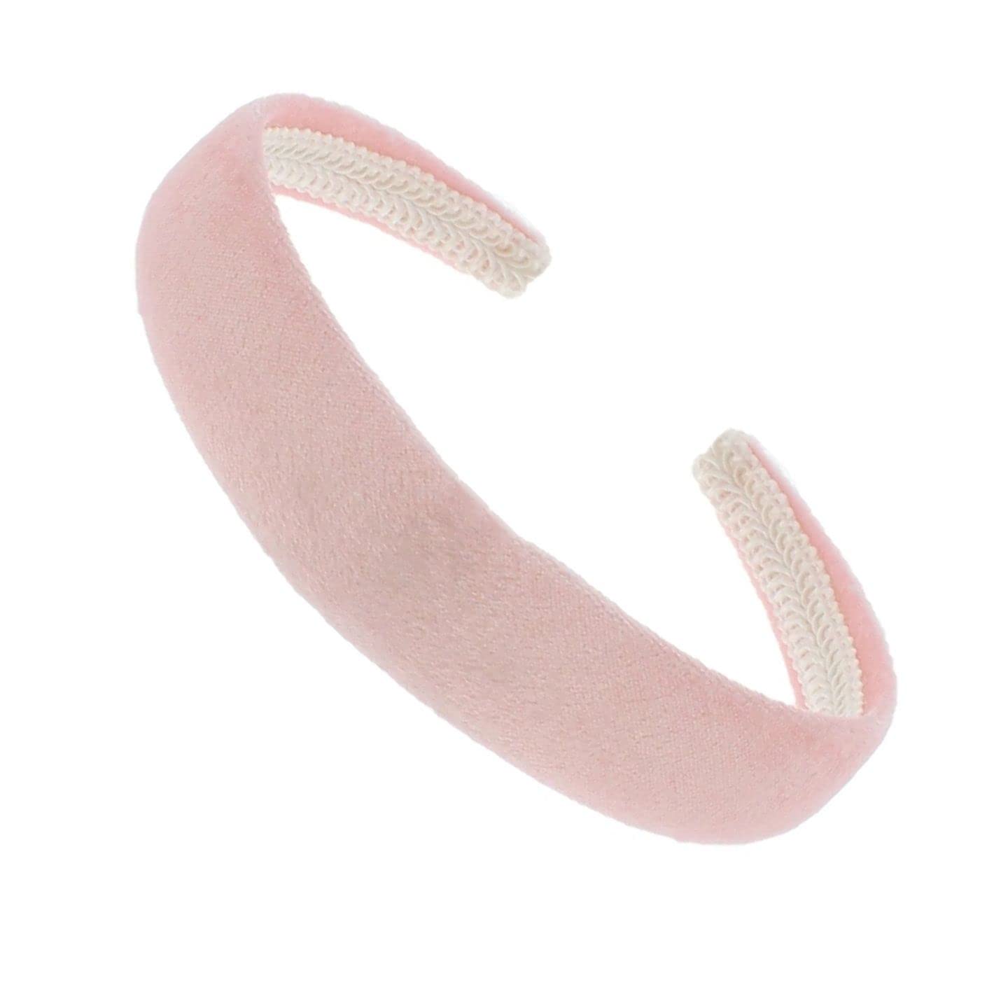 Topkids Accessories Velvet Alice Bands Luxury Headband Head Band Hairband Hair Band Adult Women Ladies Girls Kids Wedding Bride Fashion Aliceband Wonderland 2.5cm 1" Thick Wide (Light Pink)