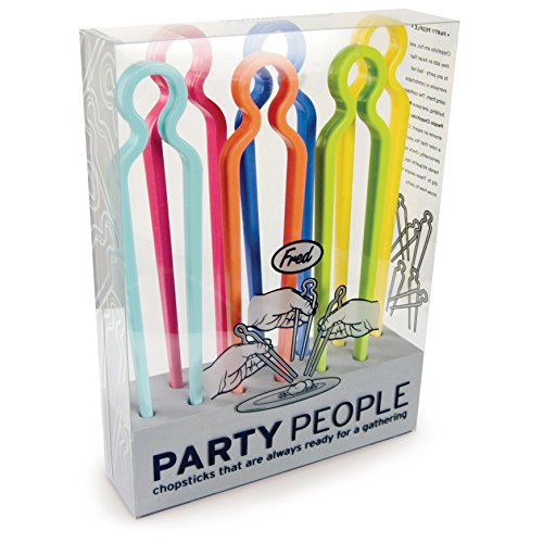 Fred PARTY PEOPLE One-Piece Chopsticks, Set of 6
