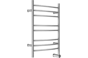 MR. STEAM Mr Steam W328TSSB Stainless Steel Brushed W328 8-Bar Wall Mounted Electric Towel Warmer with Digital Timer, Size