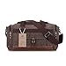 BLUBOON Overnight Bag Canvas Genuine Leather 18.9