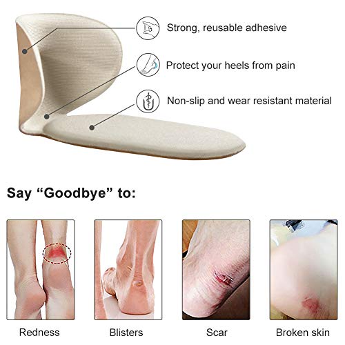 Heel Cushion Inserts Shoe Pads for Women Reusable Foot Care Protector Shoe Pads Filler for Too Big Shoes - 5 Pairs