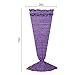BATTOP Mermaid Tail Knitted Blanket for kids-(Child, Purple)