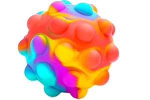 RadBizz Push Pop Bubble Fidget Sensory Toy Ball - for Autism, Stress, Anxiety - Kids and Adults (Multicolor Ball)
