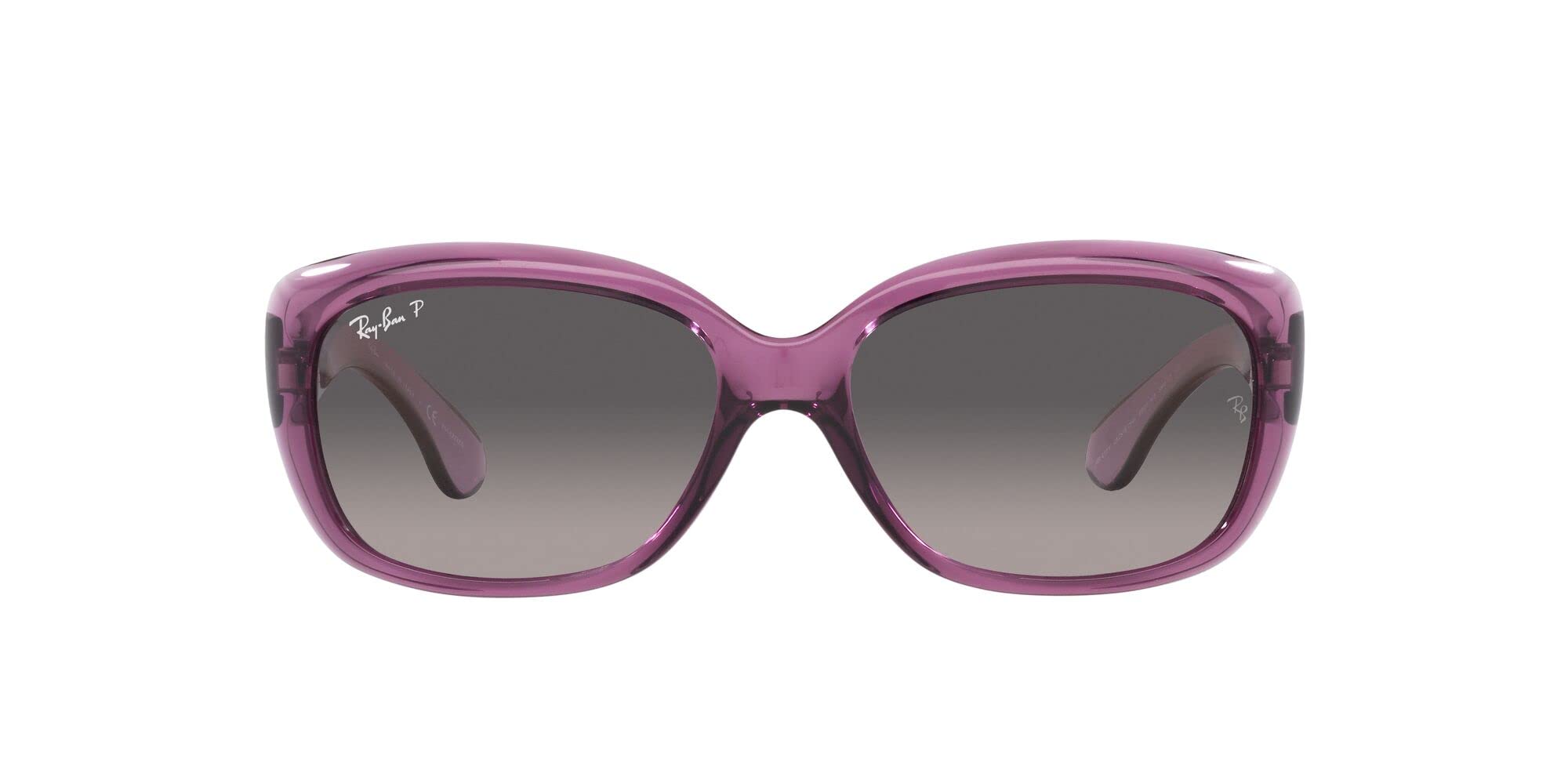 Photo 1 of Ray-Ban Womens RB4101 Jackie Ohh Butterfly Sunglasses, Transparent Violet/Grey Gradient Polarized, 58 mm