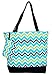 Ever Moda Chevron Tote Bag (Blue)