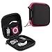 TouchFine (2Pack) Hard EVA Carrying Case for iPod/MP3/Earphones/Usb Cable 2 Mesh Pockets Storage Bags-Black+Black/Hot Pink