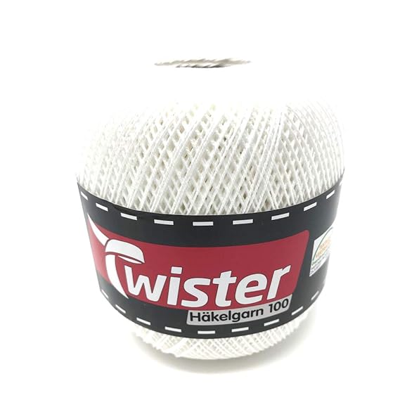 Häkelgarn Twister - Weiß - 100g