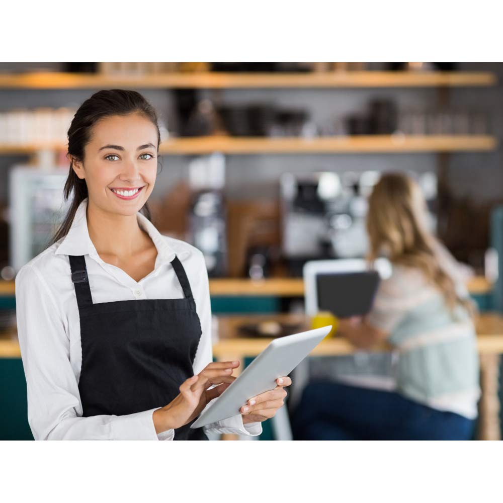 Adjustable 2 Pockets Durable Bib Apron - Black Extra Long Ties(32\