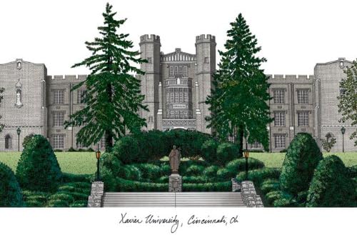 Amazon Com Campus Images Oh990 Xavier University Lithographic Print Multicolor Home Kitchen