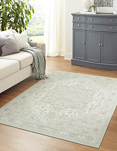 Unique Loom Whitney Collection Area Rug - Milano (9'x 12' Rectangle, Mint/ Ivor…