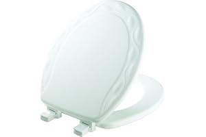 BEMIS Mayfair 34EC 000 Ivy Sculptured Molded Wood Toilet Seat with Lift-Off Hinges, Round, White