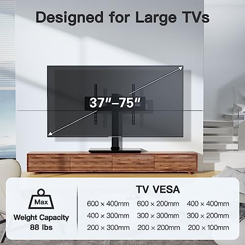 PERLESMITH Universal Swivel TV Stand Mount for 3765,70,75 Inch LCD OLED Flat/Curved Screen TVs