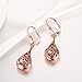 Rose Gold Filigree Teardrop Leverback Earrings (Filigree Teardrop)