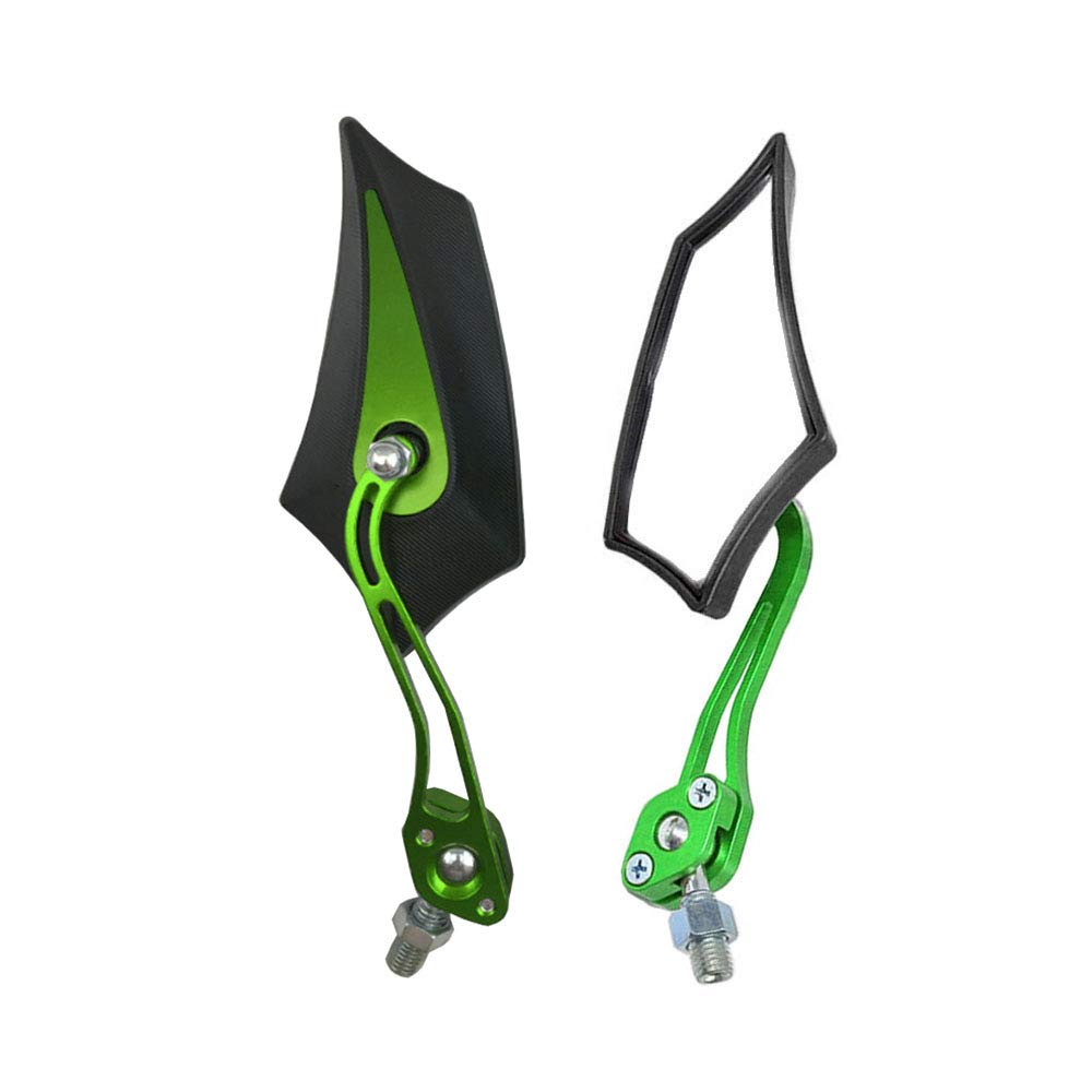 Mintice Green Universal Motorcycle Motorbike 8 / 10mm Rear View Side Mirror Bike Motor Scooter Sport