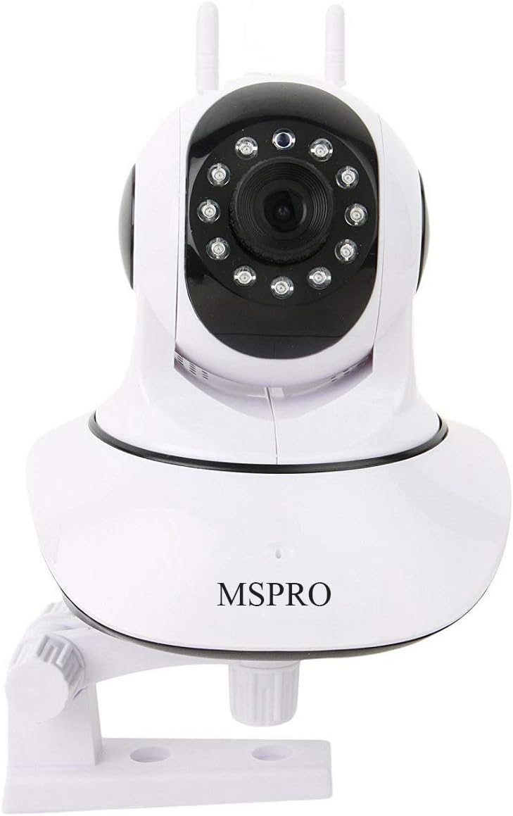 Mspro Wireless HD IP WiFi CCTV Indoor Security Camera (Support Upto 64 GB MicroSD Card) (White Color)