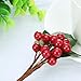 BBTO Artificial 200 Pack Holly Christmas Berries on 100 Wire Stems 8 mm Fake Berries for Christmas Tree Decorations Wreath Craft Wedding Party Favor (Red)