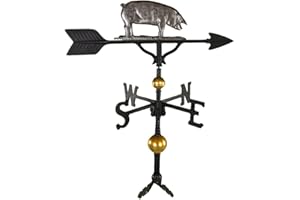 Montague Metal Products 32-Inch Deluxe Weathervane with Swedish Iron Pig Ornament