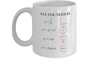 MAKE YOUR MARK DESIGN All You Need Is Love Analytic Geometry Equations & Graphs Mathematical Themed Coffee & Tea Mug Cup For Engineer, Engineering Student, Algebra Teacher, Mathematics Genius, Math Nerd & Geek (11oz)