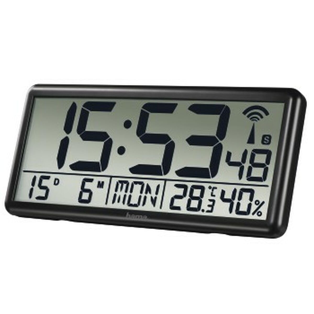 Hama "Jumbo Digital Radio Wall Clock, black