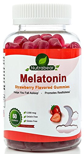 Melatonin Gummies, a Delicious Sleep Aid - 5mg - A Chewable Supplement, by Nutrabear