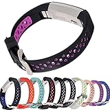 Wishta Fitbit Alta Bands, Newest Adjustable Replacement Bands for Fitbit Alta/ Fitbit Alta band/ Fitbit Alta Bands (No Tracker) (Black/Purple)