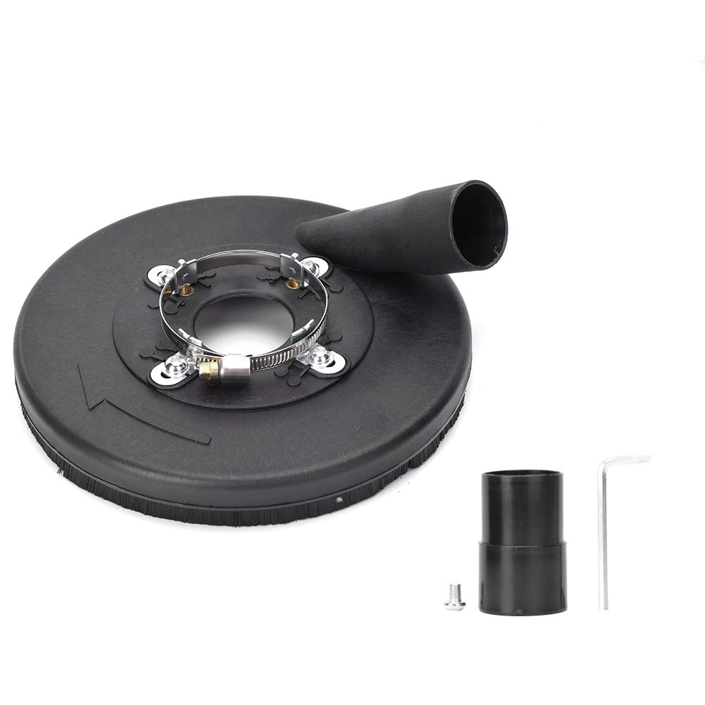 ViaGasaFamido 7 Inch Dry Grinding Dust Collector Shroud Cover, Nylon, Black, for 180/230mm Angle Grinder Concrete Grinder