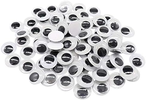 100pcs/lot 15mm Plastic Wiggly Googly Eyes for Toy Accessory (with Self-Adhesive) (100pcs 15mm)