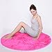 LOCHAS Luxury Round Fluffy Area Rugs for Bedroom Kids Girls Room Nursery, Super Soft Circle Rug, Cute Shaggy Carpet for Children Living Room, 4x4 Feet Hot Pink