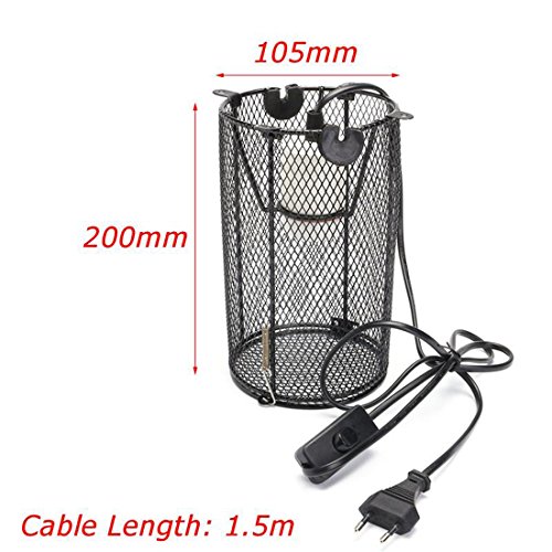 Reptile Heating Lamp Holder Ceramic Light E27 Clamp Reflector Cylinder Black Tortoise Terrariums Amphibian Snake Chicken Brooder