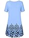 Laksmi Summer Tunic Tops for Women, Rose Print Short Sleeve A Line Loose Fit Casual T Shirts,L SkyBlue