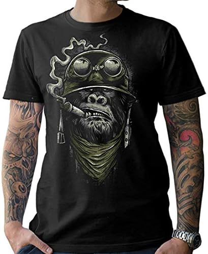 NG articlezz Men's Biker T-Shirt – Gorilla Monkey Cult T-Shirt for The Motorcycle Riders Under Euch. Size S XXXXXL