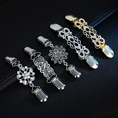 XINRUI BKpearl 5 Pcs Sweater Clips, Retro Cardigan Clips Dresses Shawl Clip for Women Girls