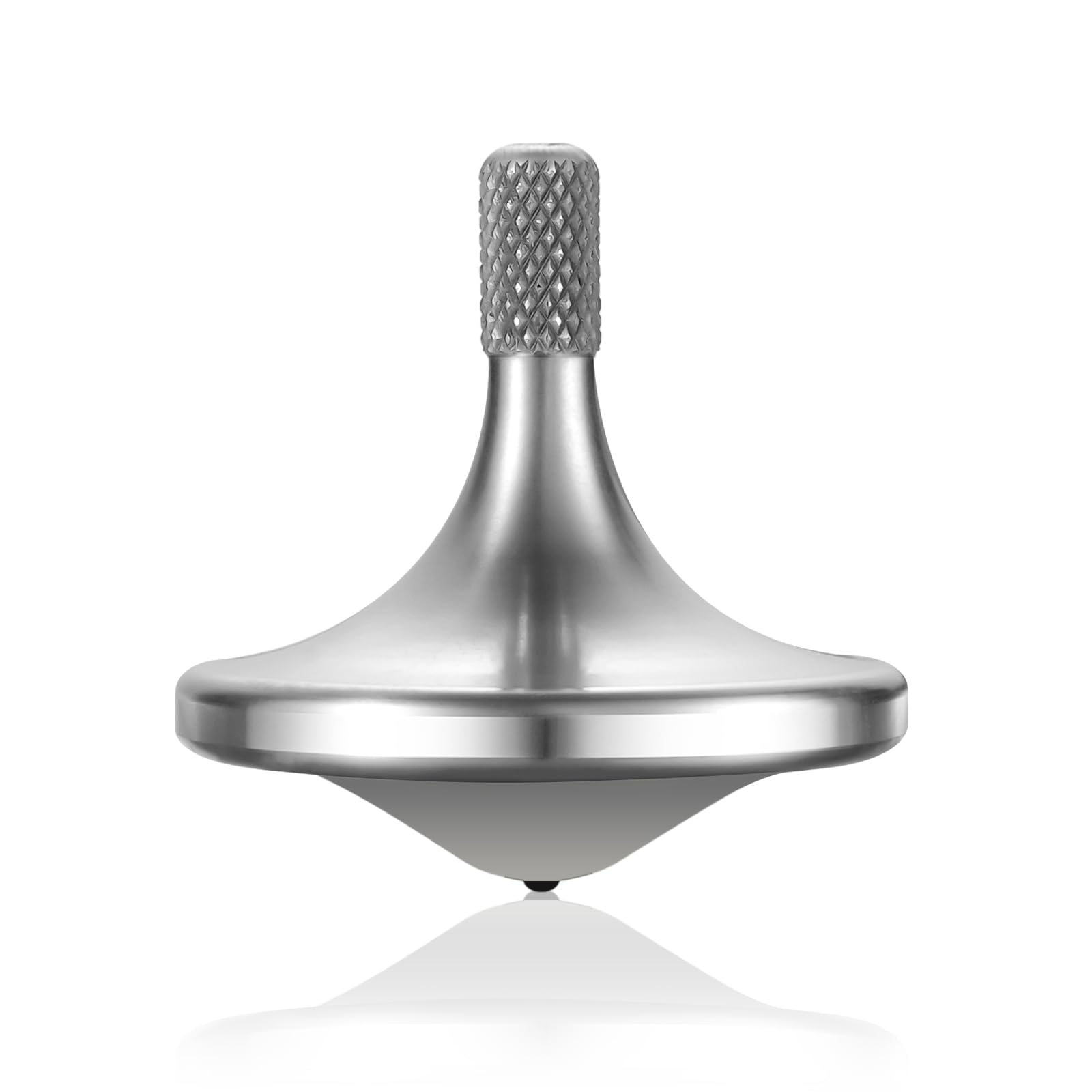 Precision Titanium Spinning Top, Long Spin Time easily exceeding 10 minutes, Perfect Balance, Well made, Wear-resistant, Drop-resistant, Non-rusting (Thunder Silver) — image 1
