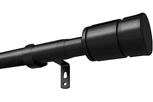 ENJOYBASICS Matte Black Curtain Rods for Windows 66 to 120 Inches, 1 Inch Diameter Adjustable Curtain Rod, Extra Long Curtain
