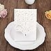 Doris Home Vertical Ivory Classic Style Wedding Invitations Cards Custom with Rhinestone & Laser Cut Flower (50)